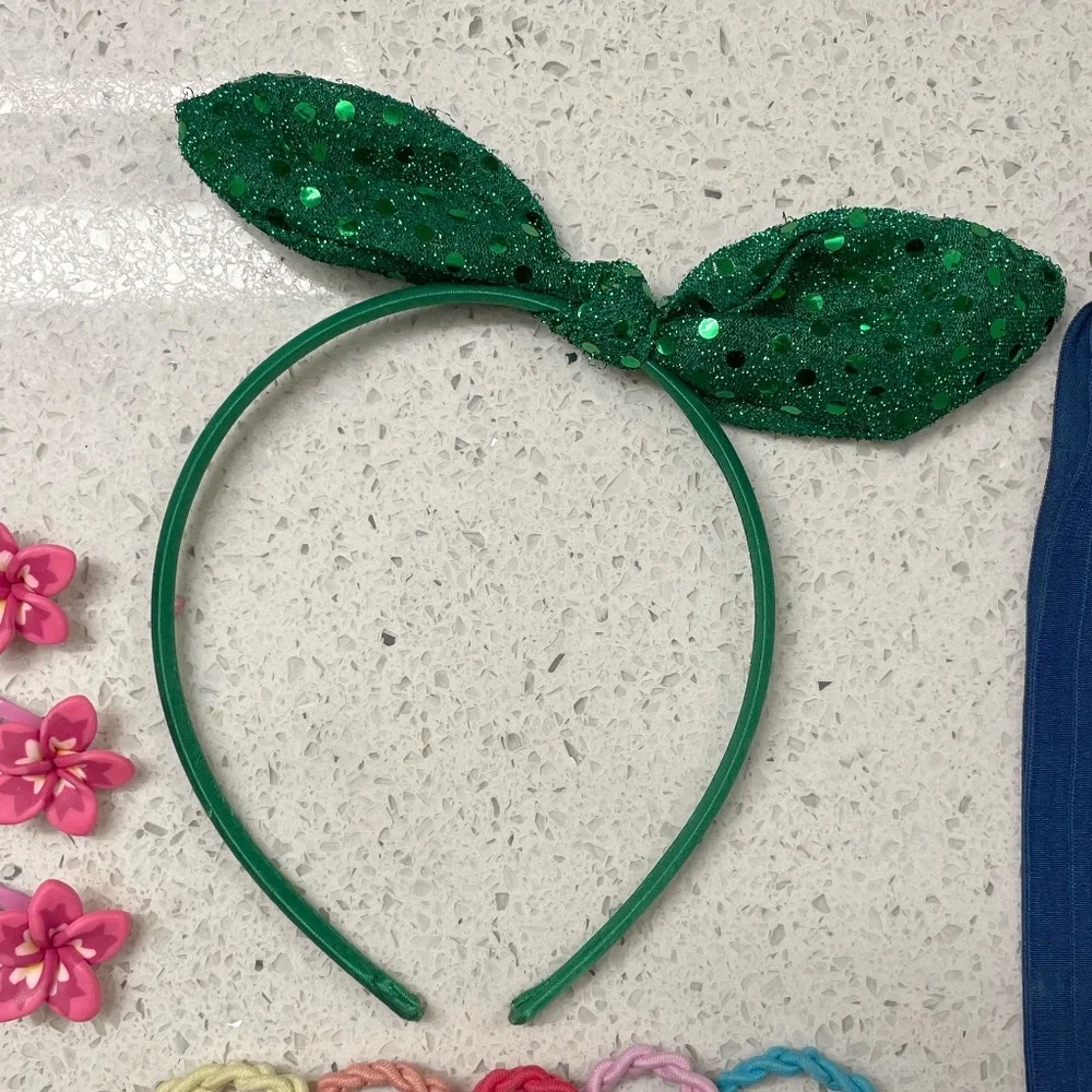 Bundle of Hair Accessories, Hibiscus Hair Clips, Rainbow Hair Ties, Head Bands - Picture 5 of 8